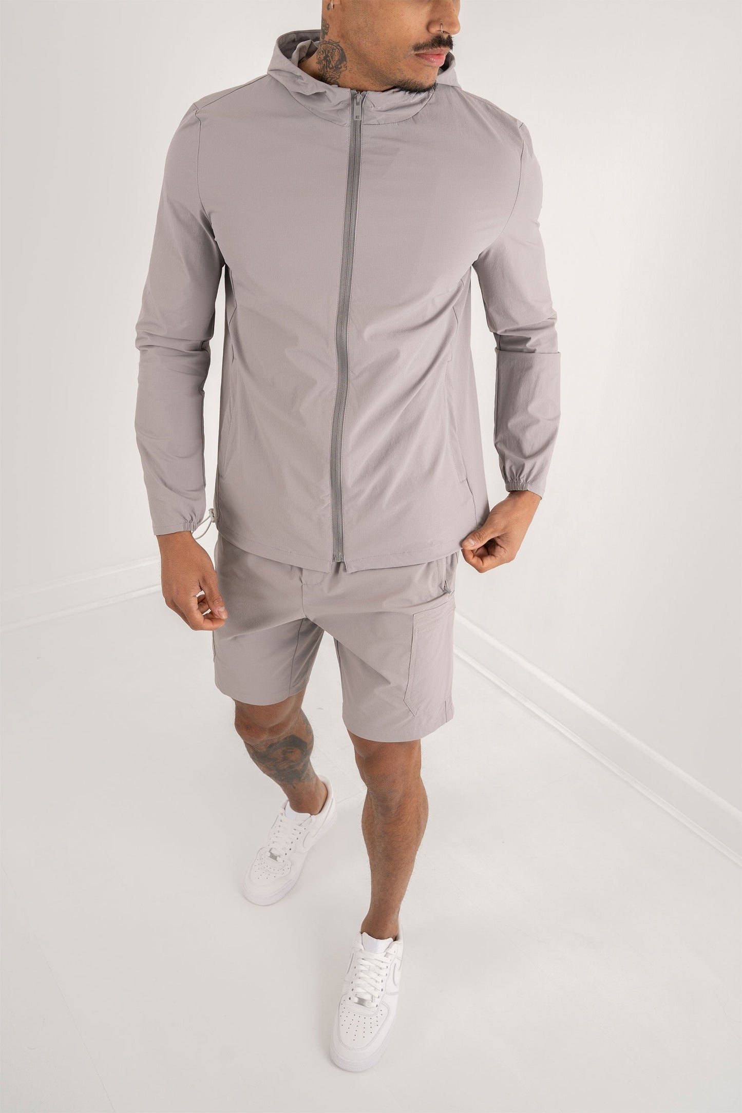 Premium Technical Windbreaker Jacket - Grey