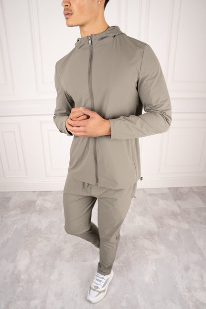 Premium Technical Windbreaker Jacket - Taupe