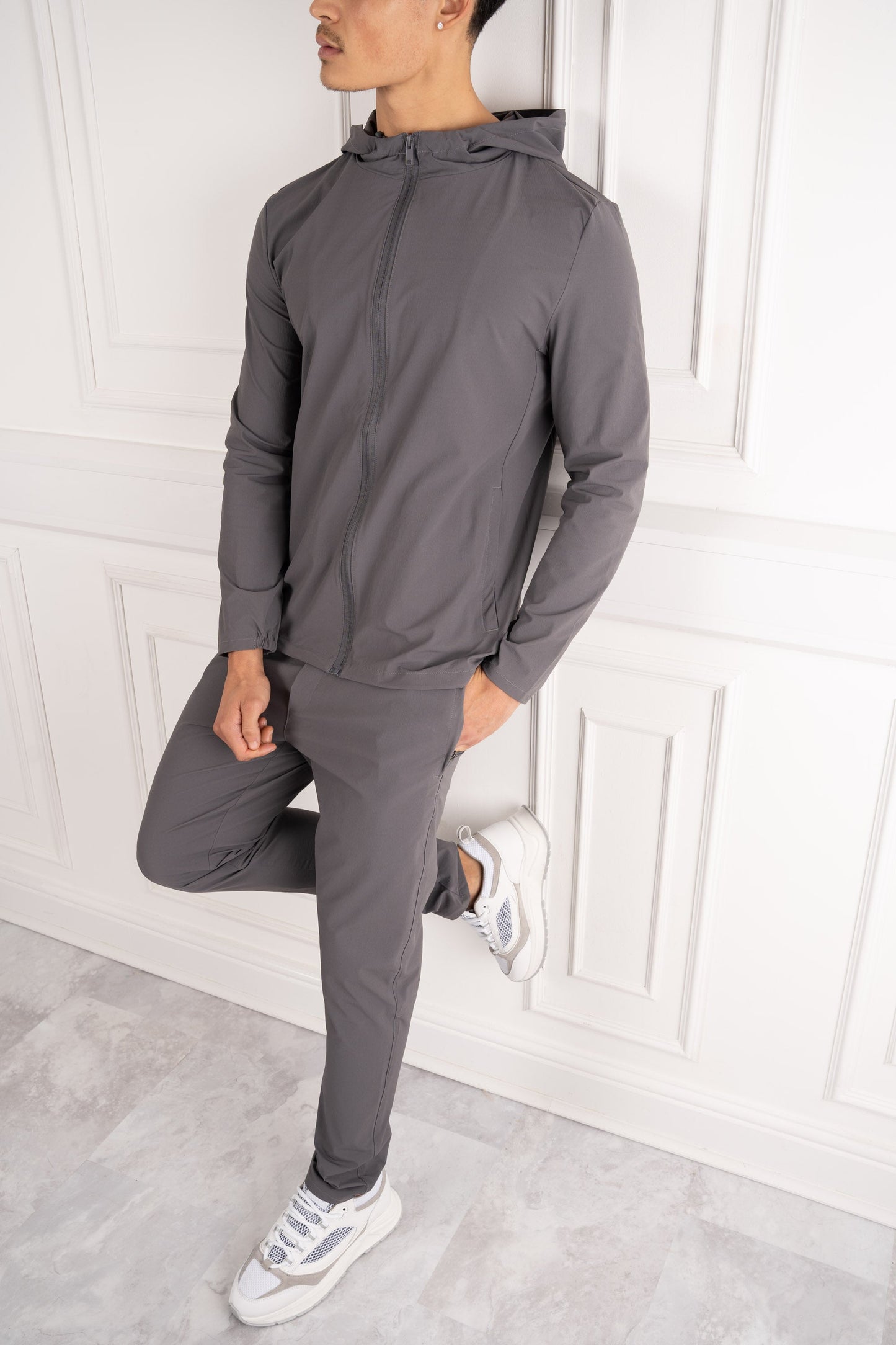 Premium Technical Windbreaker Jacket - Charcoal