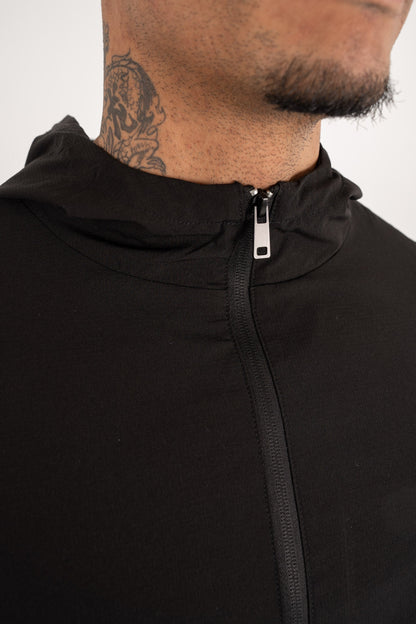 Premium Technical Windbreaker Jacket - Black