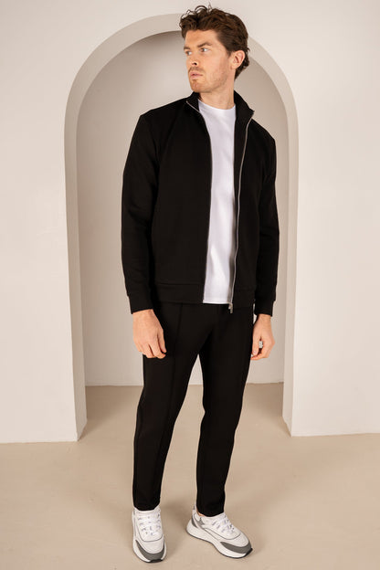 Interlock Zip-Up Jacket - Black